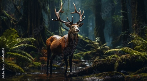 portrait of a wild animal in the nature  animal in forest  wild animal close-up