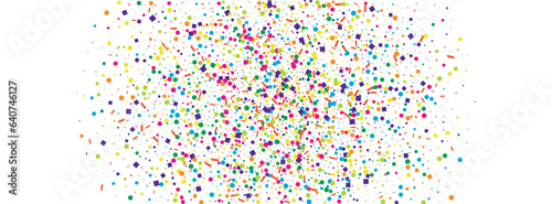 Multicolored Confetti Background White Vector. Circle Eve Texture. Colorful Christmas. Bright Polka Prize. Geometric Shrovetide Design.