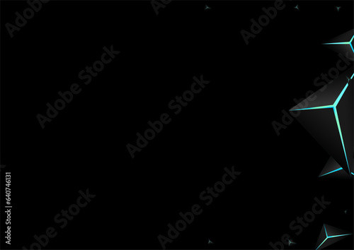 Obsidian Prism Background Black Vector. Dark Facet Paper. Triangle Elegant Illustration. Onyx Tech Texture.