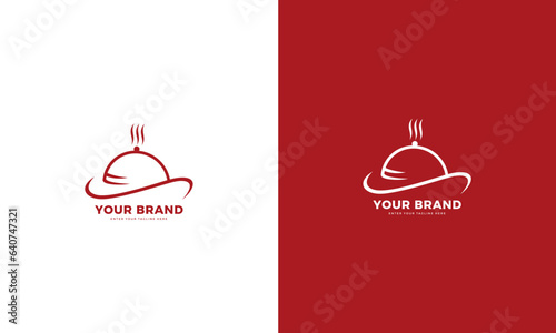 Delicious cooking logo, restaurant design, line art. vector graphic design