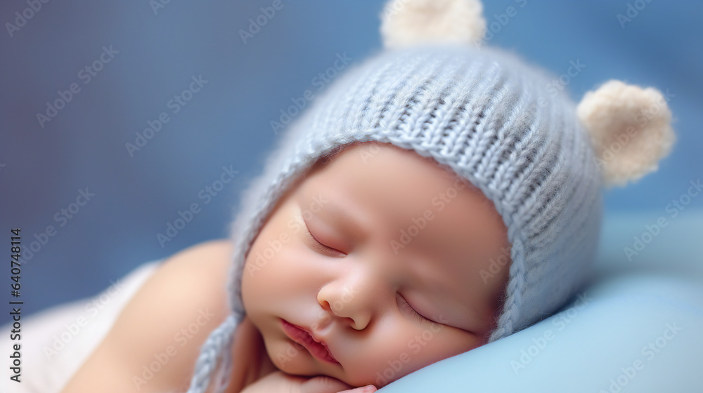 Close-up portrait of a newborn sleeping baby Close-up portrait of a newborn sleeping baby