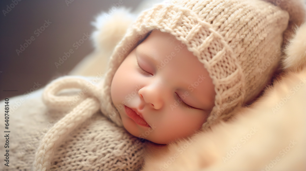 Close-up portrait of a newborn sleeping baby Close-up portrait of a newborn sleeping baby