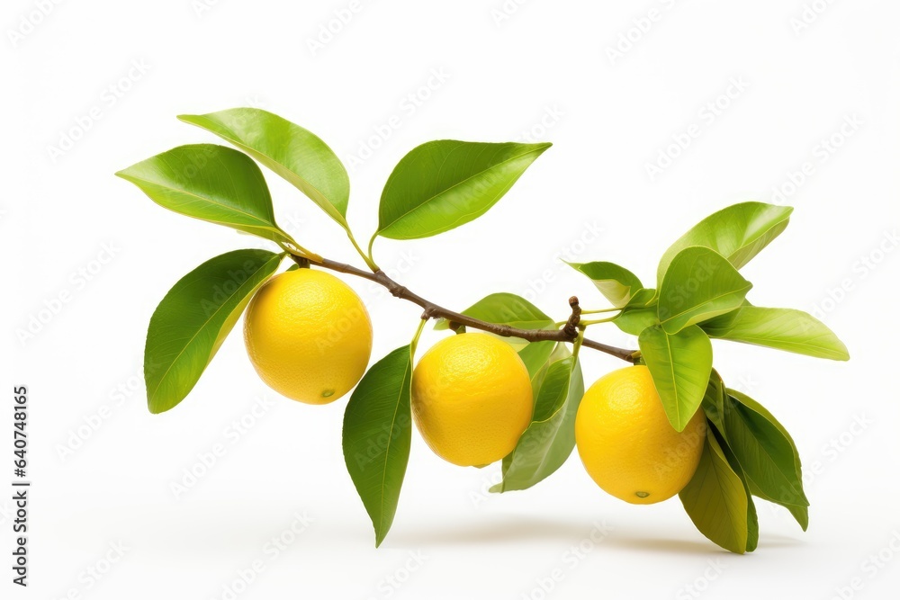 Lemons on a branch | black background