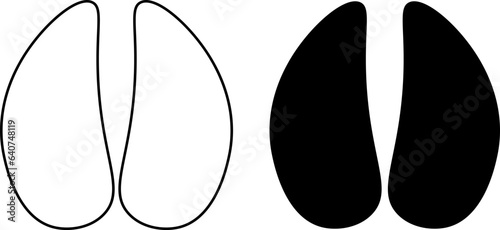outline silhouette cow footprint icon set