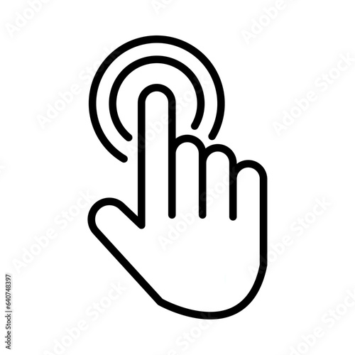 Touch screen icon set. Push finger press hand sign. Double tab digital  press line flat symbol.
