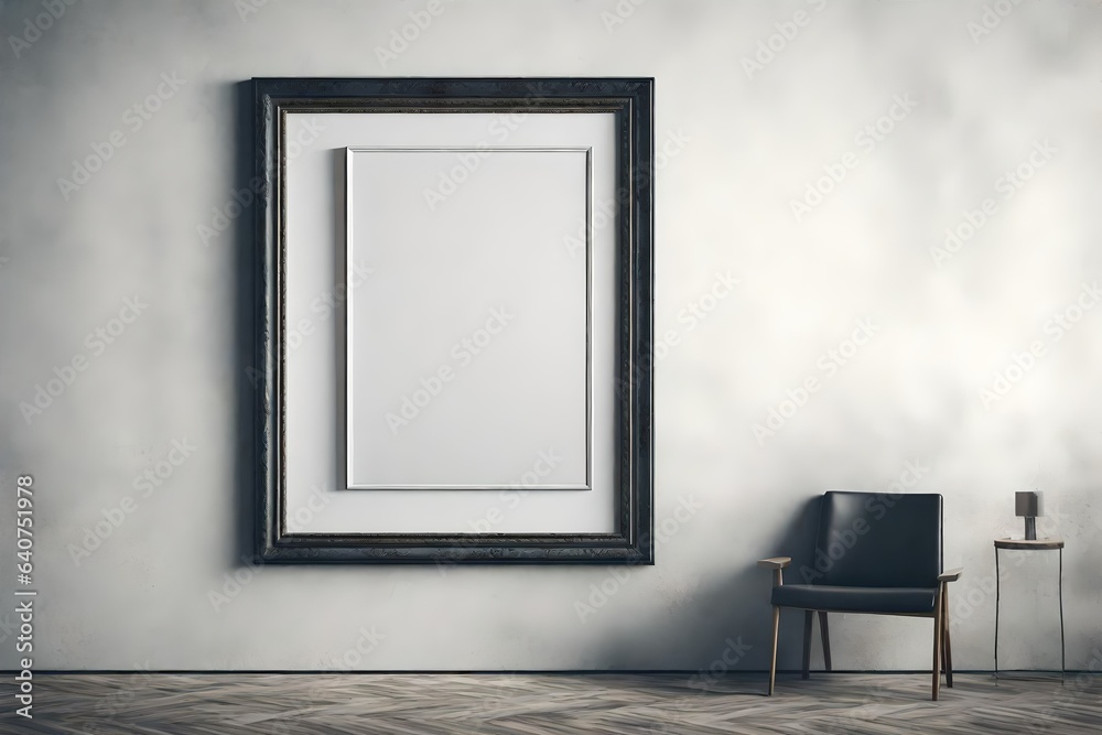 Blank portrait frame on the wall Blank portrait frame on the wall