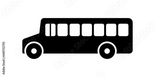Vector school bus icon. High quality black icon. School bus illustration.