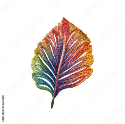 colorful leaf isolated on white