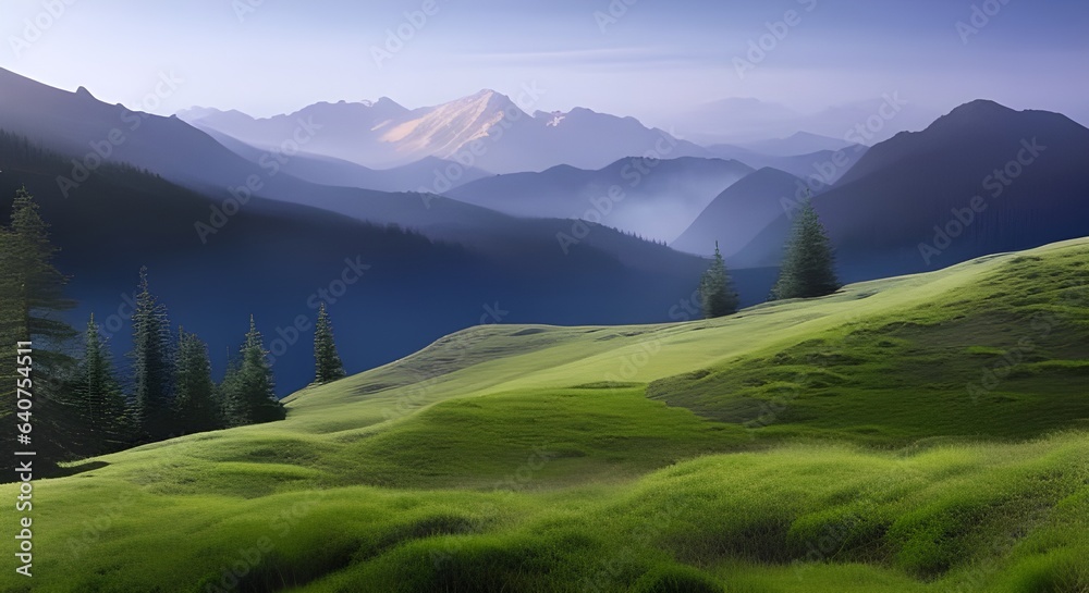 panorama of the mountains - generative ai