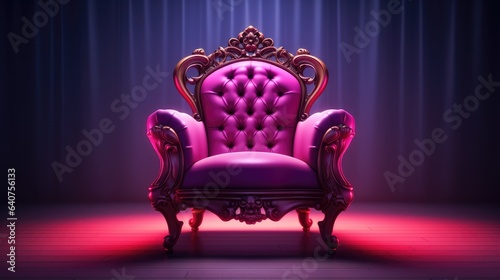 armchair in the dark room
