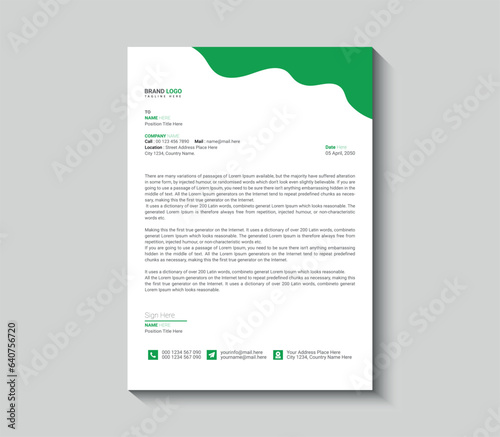 Professional letterhead template design flat minimal clean and elegant modern photo