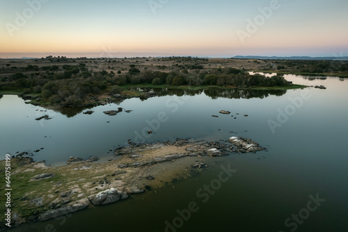 Aerial landscape in the Molano reservoir. Spain. © Eduardo Estellez