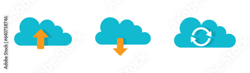 cloud upload download sync icon vector illustration