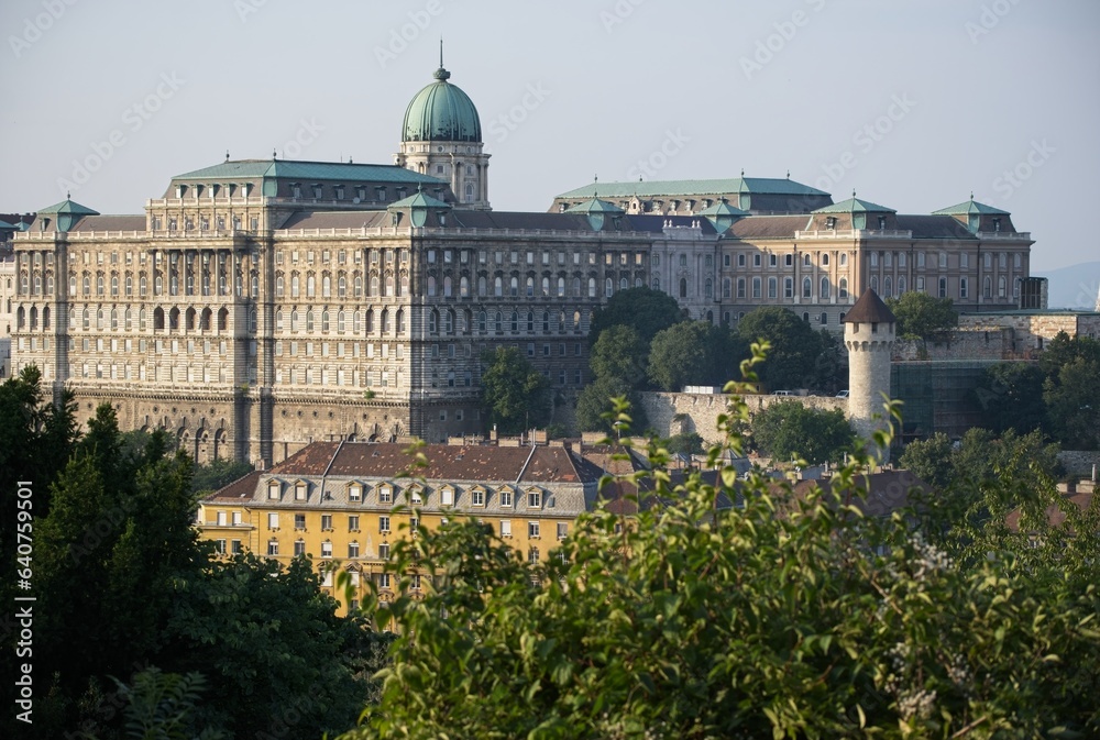 Budapest, Hungary - Aug 19, 2023: A walking in the center of Budapest city in Hungary in a sunny summer day. Buda castle. Selective focus.