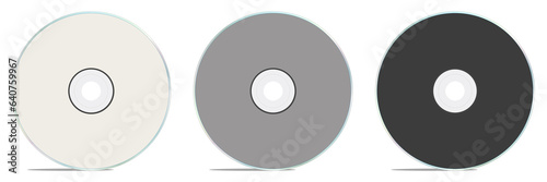 Canvas Print Three CD or DVD blank template white, grey and black for presentation layouts and design