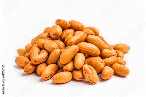 Peanuts fresh healthy nuts on white plain background. Isolated on solid background.