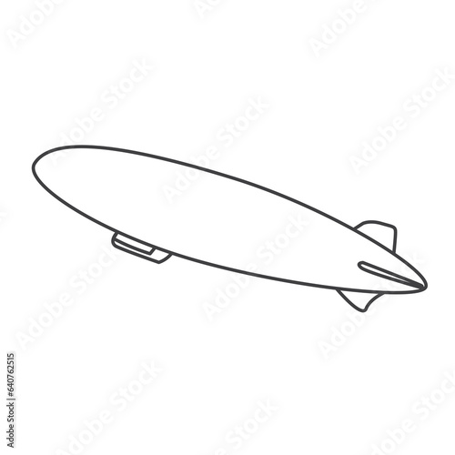 Simple line zeppelins icon and hot air balloons or blimps icon. airplane balloon icon in line style, vintage air transport. Balloon aerostat transport icon vector, airship flying.