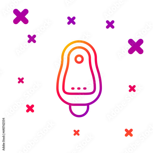Color line Toilet urinal or pissoir icon isolated on white background. Urinal in male toilet. Washroom, lavatory, WC. Gradient random dynamic shapes. Vector