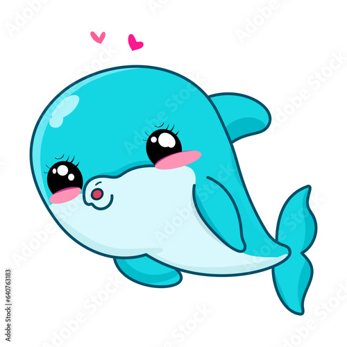 dolphin character cute kawaii vector illustration
