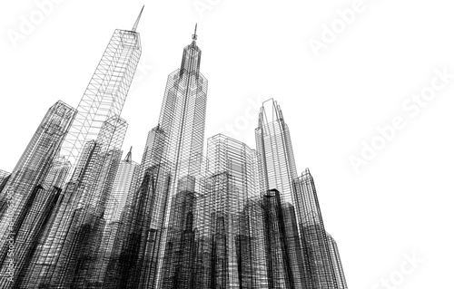 Abstract architecture vector 3d illustration