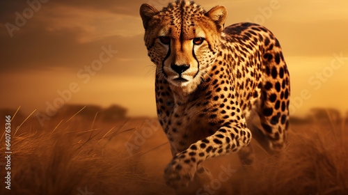 cheetah in the wild.Generative Ai © Shades3d