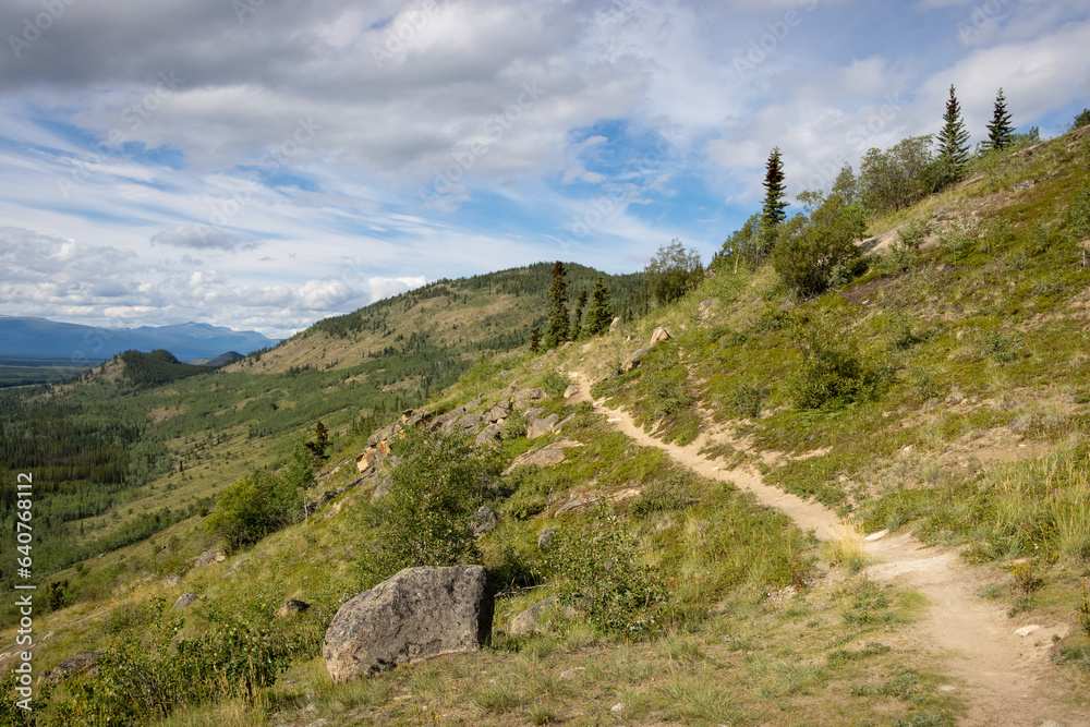 beautiful hiking trail in Yukon Terriotry, Canada