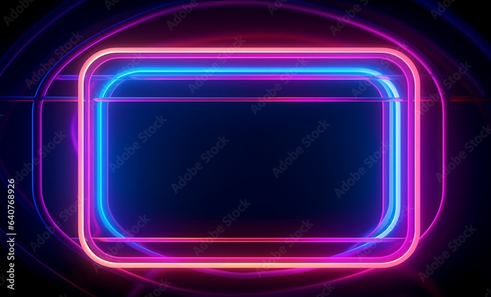 Neon tube Frame Pink Blue orange purple Abstract background, Generative AI Neon tube Frame Pink Blue orange purple Abstract background, Generative AI