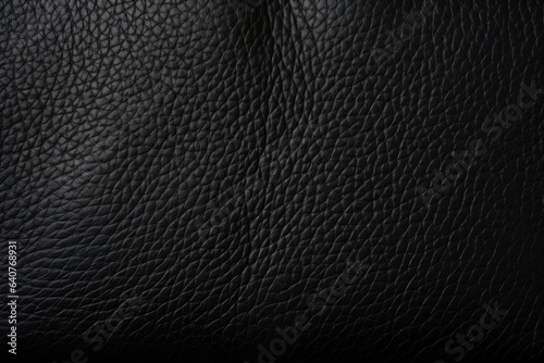 Black leather texture background. AI generated