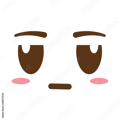 Isolated cute serious facial expression Vector