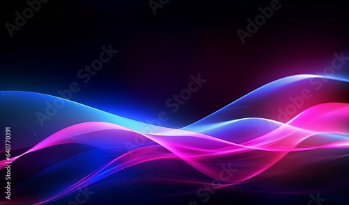 Wallpaper Mural abstract futuristic background with pink blue glowing neon moving high speed wave lines and bokeh lights. Data transfer concept Fantastic wallpaper, Generative AI Torontodigital.ca