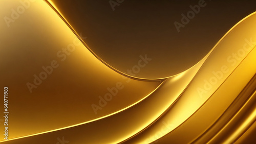 golden metallic wavy background with smooth lines