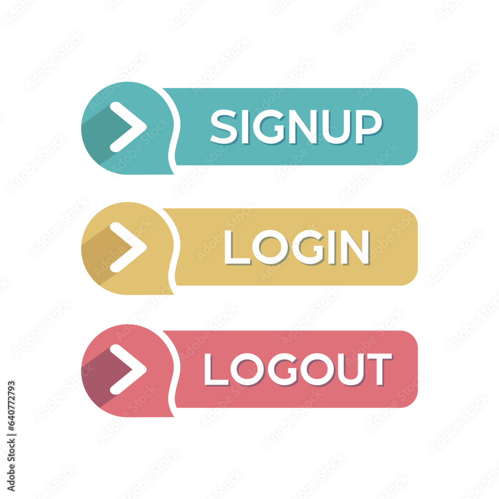 Signup, login, and logout buttons. Signup, login, and logout buttons.