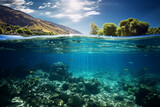 generative ai collage photo of exotic landscape showing beautiful marine underwater nature