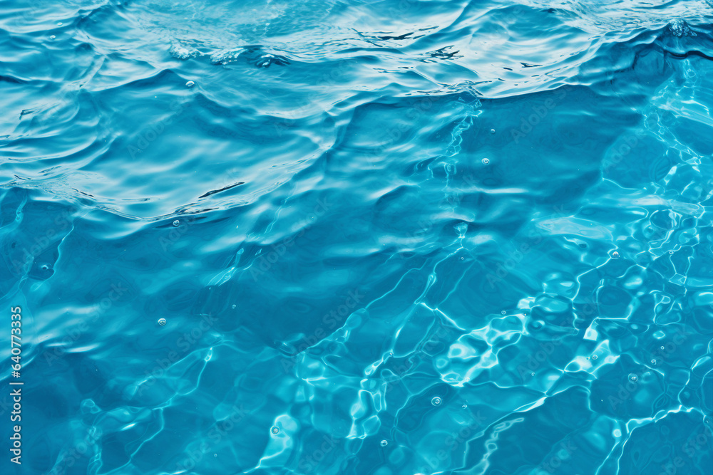 Calm blue ocean water surface waves background cutout Generative AI