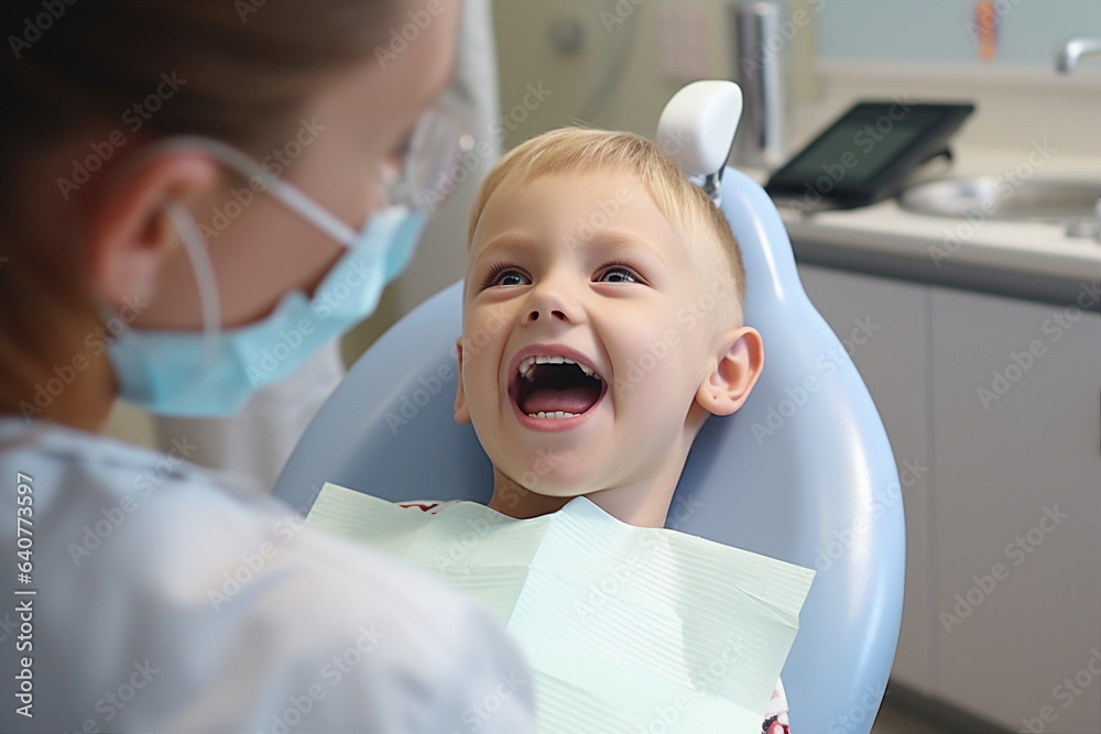 Generative AI photo of happy beautiful school aged child sitting on