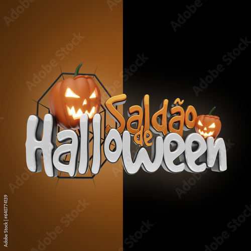 selo 3d ''saldão de halloween''.