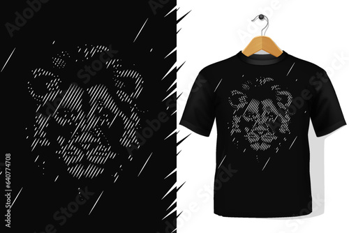 t-shirt and apparel trendy animal line art  illustration 