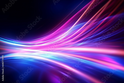 Generative ai collage image picture fast stream ultraviolet bright neon rays flowing