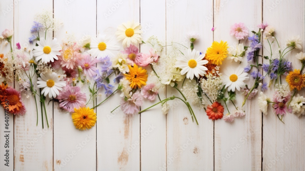 Obraz premium A bunch of flowers that are on a table