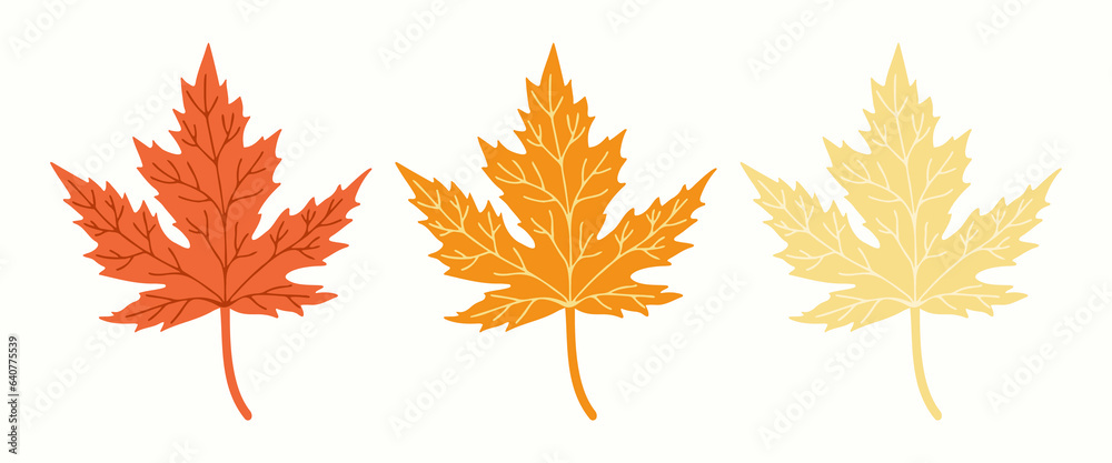 Maple leaves clip art elements on isolated background. Hand drawn background for Autumn harvest holiday, Thanksgiving, Halloween, seasonal, textile, scrapbooking. Maple leaves clip art elements on isolated background. Hand drawn background for Autumn harvest holiday, Thanksgiving, Halloween, seasonal, textile, scrapbooking.