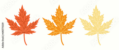 Maple leaves clip art elements on isolated background. Hand drawn background for Autumn harvest holiday, Thanksgiving, Halloween, seasonal, textile, scrapbooking.