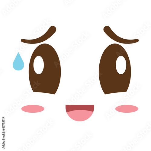 Isolated cute happy worried facial expression Vector