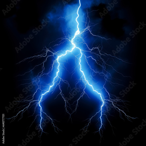 Lightning bolts on black background  in the style of light black and dark azure  dark gothic  electric