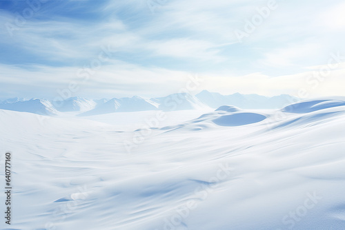 Minimalistic snowdrift landscape is beautiful clean light high key and decorative 
