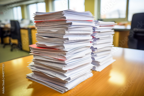 Stack of printed documents 