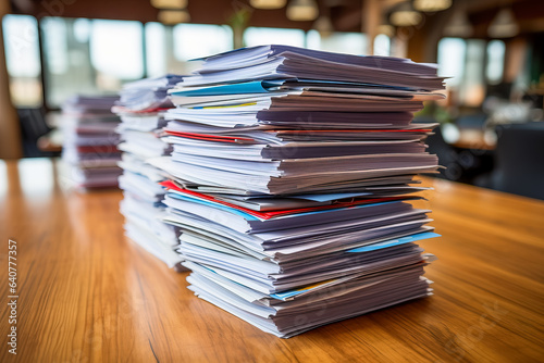 Stack of printed documents 
