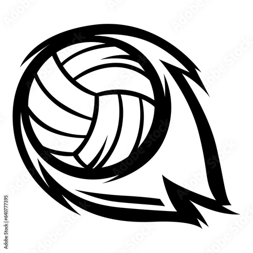 Volleyball ball illustration. Sport club item or symbol.