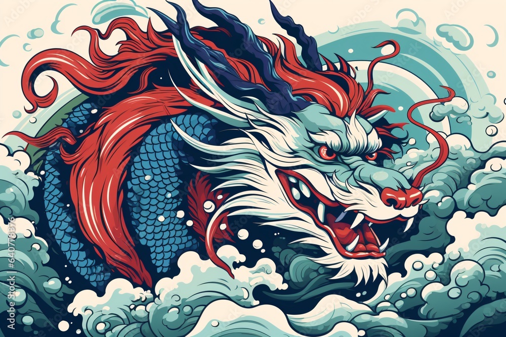 Graphic poster anime style for a dragon Graphic poster anime style for a dragon