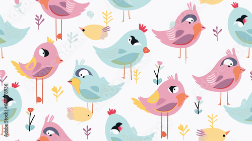 Cartoon birds pattern