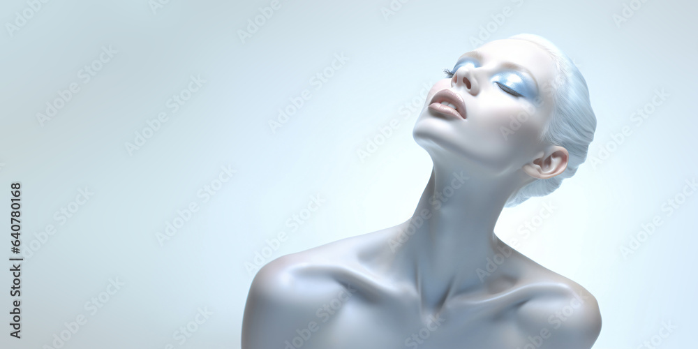 young woman with light hair and closed eyes young woman with light hair and closed eyes